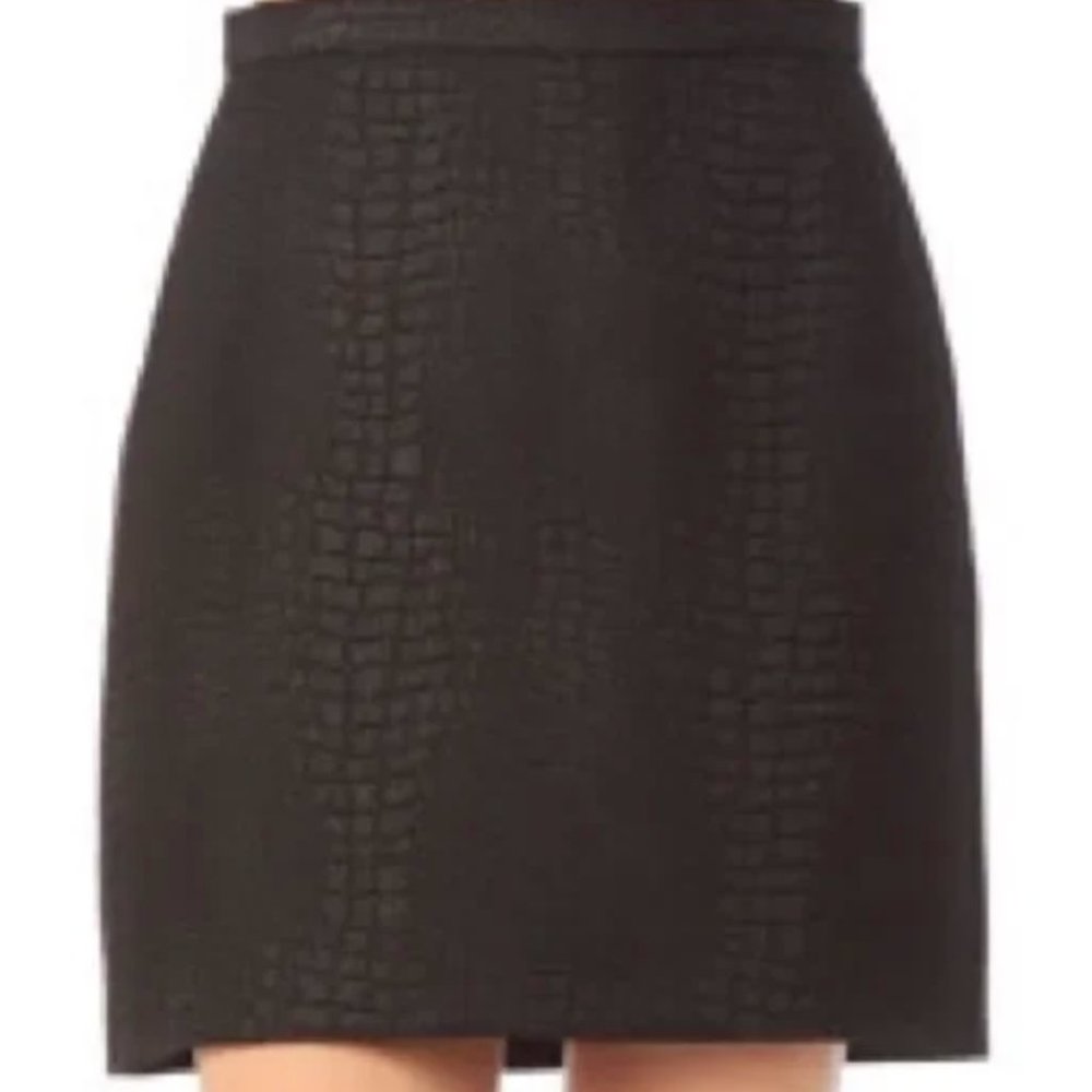 French Connection Black Crocodile Skirt, 8